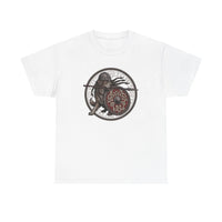 Viking Berserker Dog Shieldmaiden T-Shirt - Heavyweight 100% Cotton Classic Tee - Unisex White