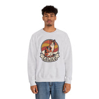 Calico Cat Retro 70s Sunset Sweatshirt - Heavy Blend Classic Fit Fleece - Unisex White