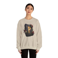 Wunjo Rune Blossom Sweatshirt - Heavy Blend Crewneck Fleece - Unisex Ash