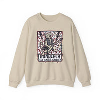 Heavy Metal Rocker Cat Sweatshirt - Heavy Blend Fleece Crewneck - Unisex White