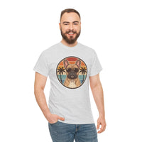 French Bulldog Sunset Aviator T-Shirt - Heavy Cotton Classic Fit Tee - Unisex White