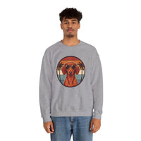 Dachshund Sunset Aviators Sweatshirt - Heavy Blend Fleece Crewneck - Unisex White