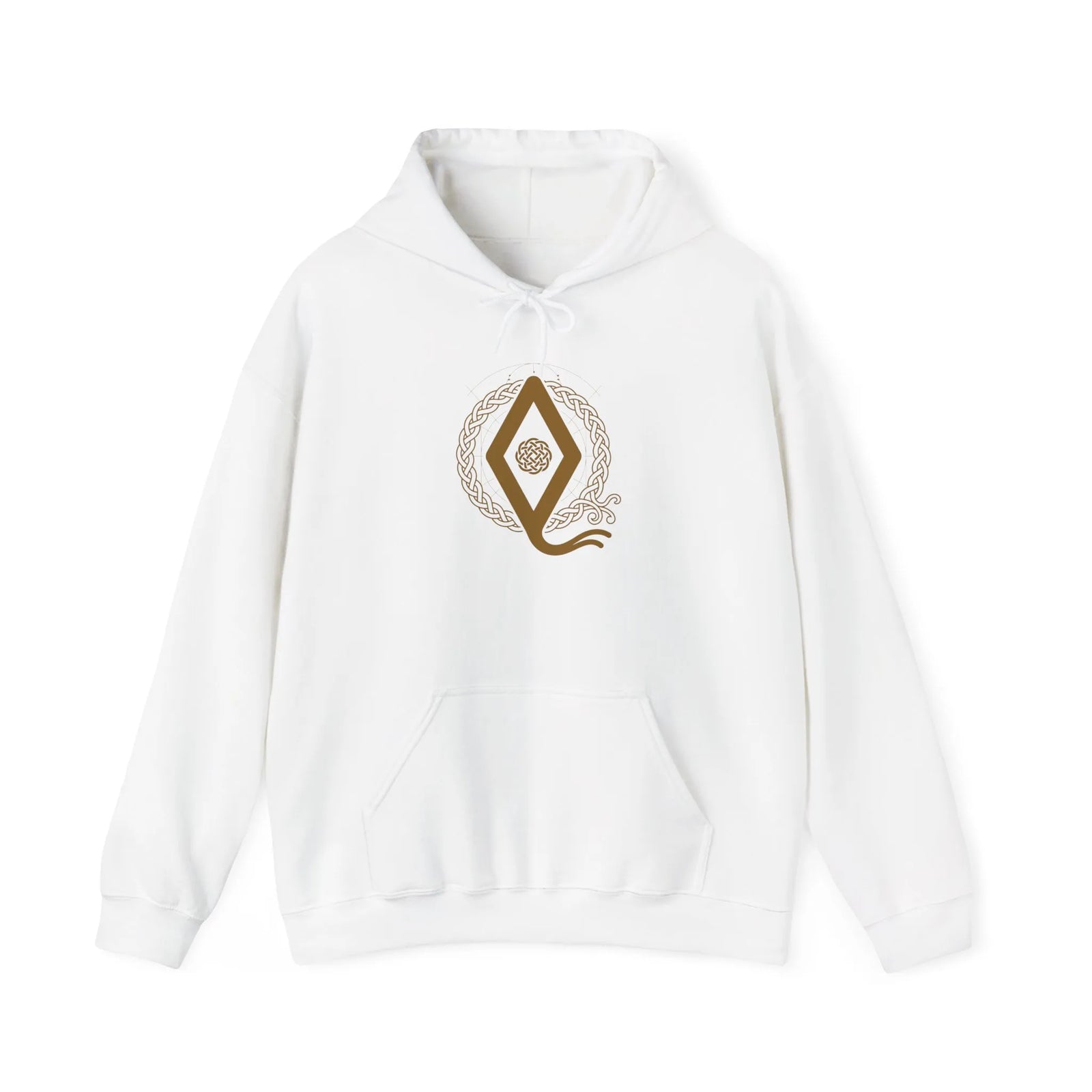 Ingwaz Rune Symbol Hoodie - Heavy Blend Fleece Pullover - Unisex Off White