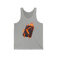 Kenaz Rune Torch Fire Tank Top - Lightweight Ringspun Cotton Retail Fit - Unisex Athletic Heather