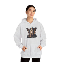Dagaz Rune Butterfly Graphic Hoodie - Heavy Blend Fleece Pullover - Unisex White