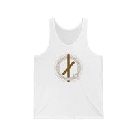 Nauthiz Need-Fire Rune Tank Top - Lightweight Ring-Spun Jersey - Unisex White