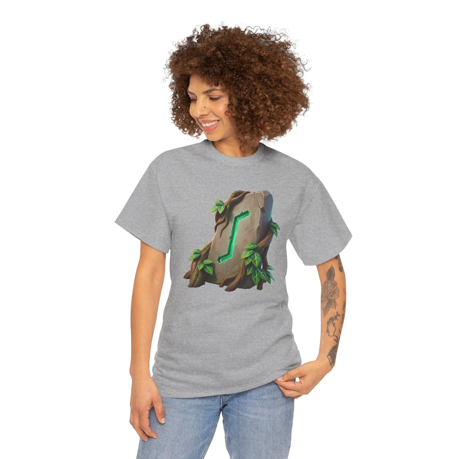 Eihwaz Yew Tree Rune T-Shirt - Heavy 100% Cotton Classic Fit - Unisex White