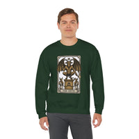 Devil Tarot Card Graphic Sweatshirt - Heavy Blend Fleece Crewneck - Unisex White