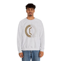 Perthro Rune Norse Mythology Sweatshirt - Heavy Blend Fleece Crewneck - Unisex White