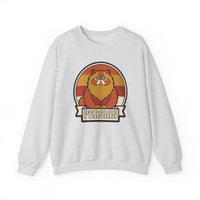 Retro Persian Cat Sunset Sweatshirt - Heavy Blend Cotton Blend Crewneck - Unisex White