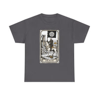 Death Tarot Card Knight Graphic T-Shirt - Heavyweight 100% Cotton Classic Fit Tee - Unisex White