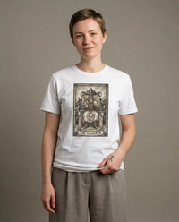 The Emperor Tarot Card T-Shirt - Heavy Cotton Classic Fit - Unisex White