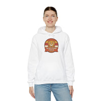 Scottish Fold Retro Sunset Hoodie - Heavy Blend Cotton-Poly Pullover - Unisex White