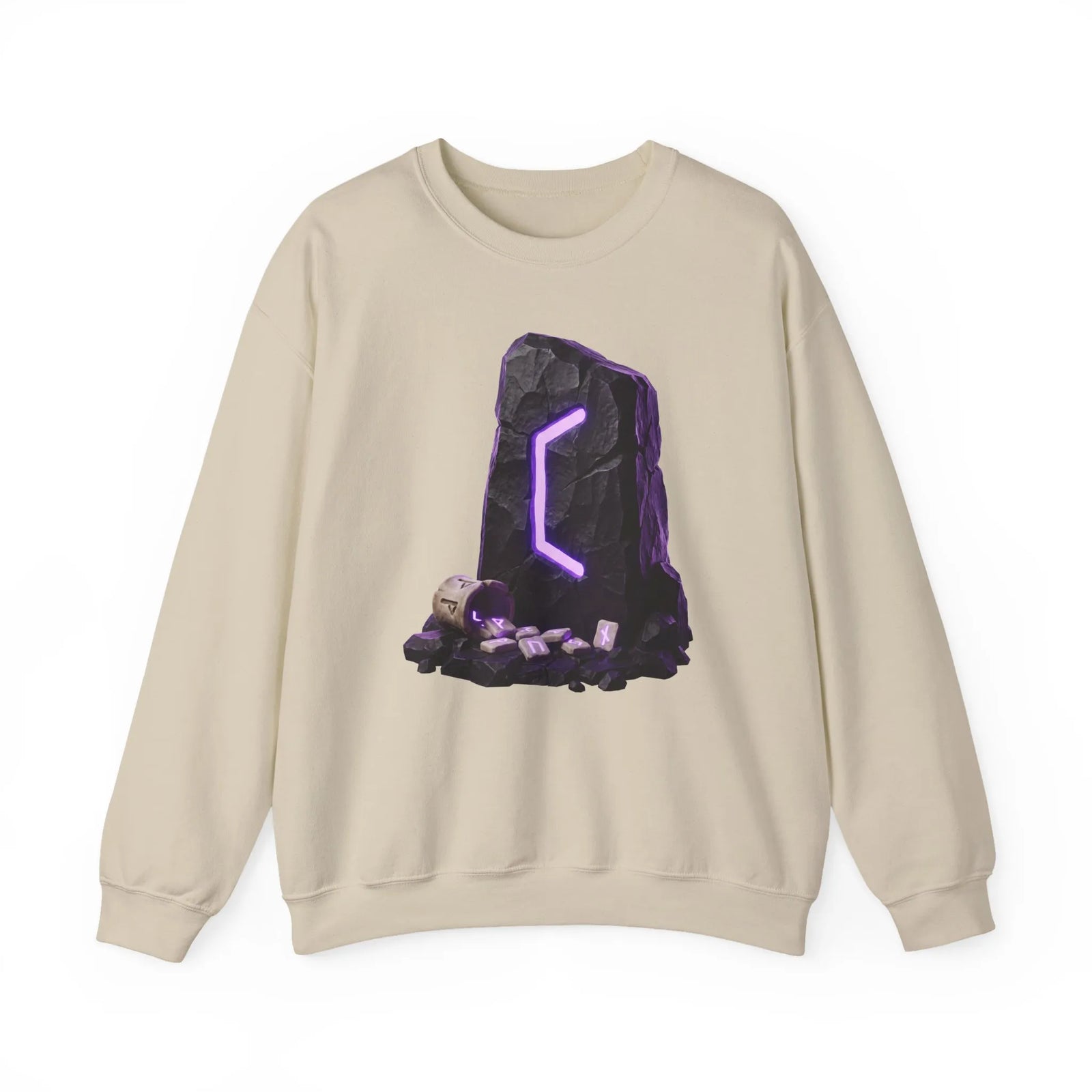 Perthro Rune Mystery Sweatshirt - Durable Cotton Poly Blend Crewneck - Unisex White