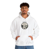 Raido Rune Journey Symbol Hoodie - Soft Cotton Blend Pullover - Unisex White