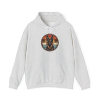 German Shepherd Aviator 70s Sunset Hoodie - Heavy Blend Fleece Pullover - Unisex White