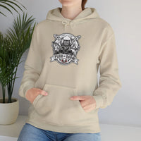 Drummer Heavy Metal Rocker Cats Hoodie - Classic Fit Heavy Blend Fleece - Unisex White