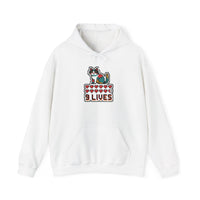 8-Bit Pixel Gaming Cats Hoodie - Heavy Blend Cotton Blend Fleece Pullover - Unisex White