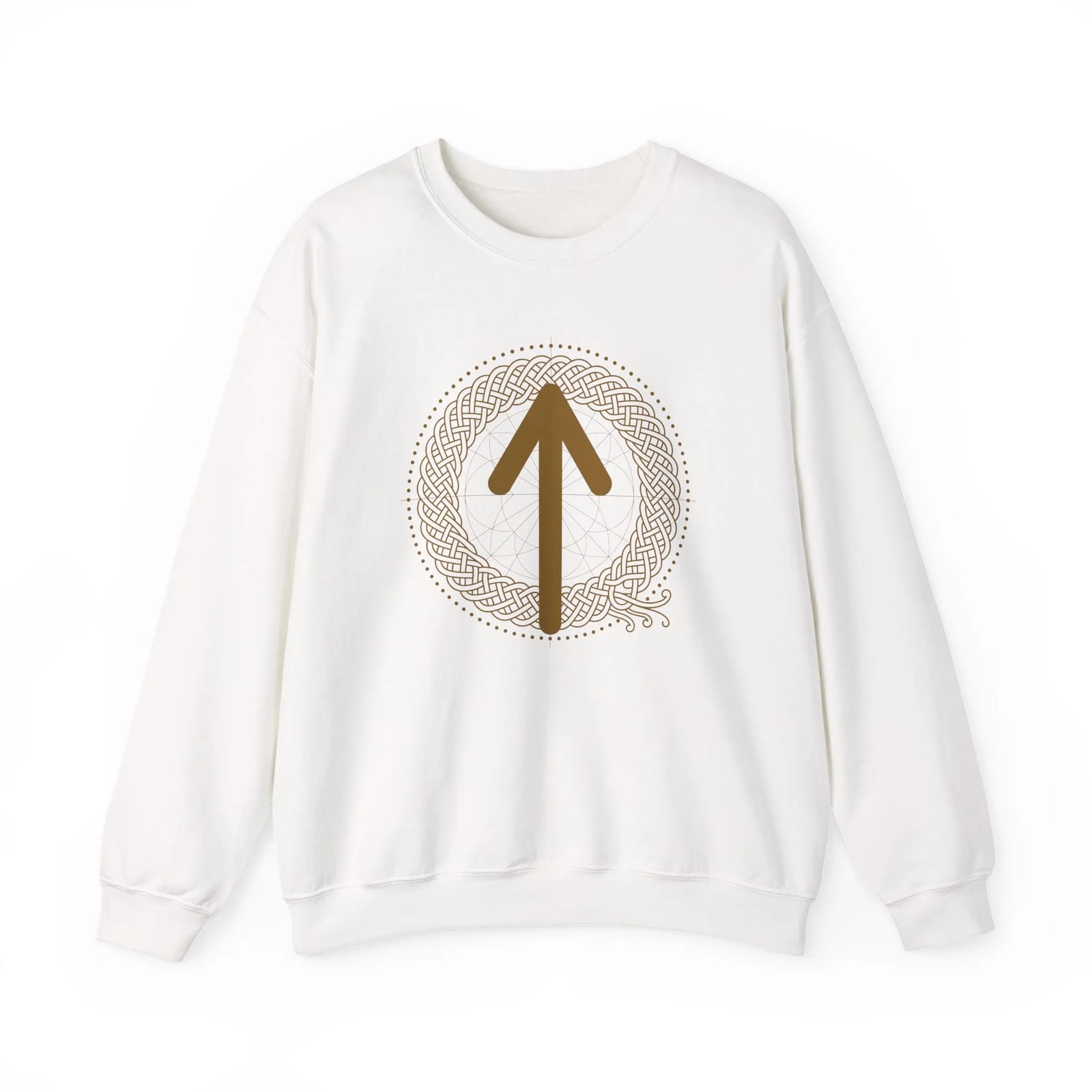 Tiwaz Rune Justice Sweatshirt - Heavy Blend Cotton-Poly Crewneck - Unisex White