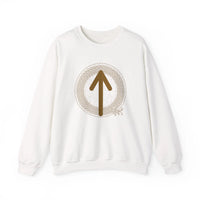 Tiwaz Rune Justice Sweatshirt - Heavy Blend Cotton-Poly Crewneck - Unisex White