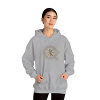 Raido Rune Journey Graphic Hoodie - Heavy Blend Fleece Pullover - Unisex White