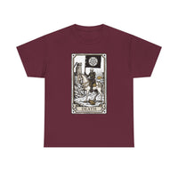 Death Tarot Card Knight Graphic T-Shirt - Heavyweight 100% Cotton Classic Fit Tee - Unisex White