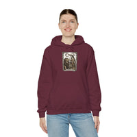 Strength Tarot Card Graphic Hoodie - Heavy Blend Fleece Pullover - Unisex White