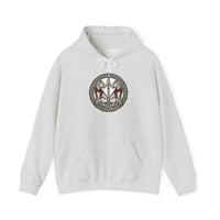 Geri and Freki Odin's Wolves Hoodie - Heavy Blend Cotton Blend Pullover - Unisex White