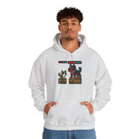 Boss Fight 8-Bit Pixel Gaming Cats Hoodie - Heavy Blend Fleece Pullover - Unisex White