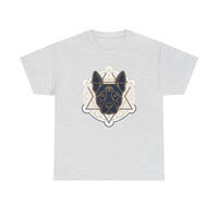Third Eye Spirit Dog Sacred Geometry T-Shirt - Heavyweight Cotton Classic Fit Tee - Unisex White