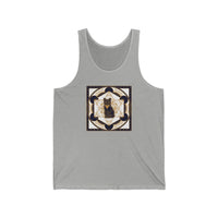 Metatron's Cat Sacred Geometry Tank Top - Lightweight Combed Cotton Jersey - Unisex White