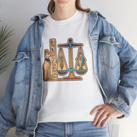 Egyptian Scales Pharaoh Cat Graphic T-Shirt - Heavy Cotton Classic Fit Tee - Unisex White
