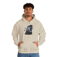 Mannaz Rune Humanity Reflection Hoodie - Heavyweight Fleece Pullover - Unisex White