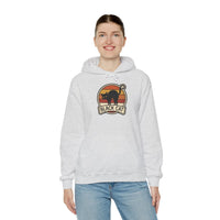 Black Cat Retro Sunset Hoodie - Heavy Blend Cotton-Poly Fleece - Unisex White