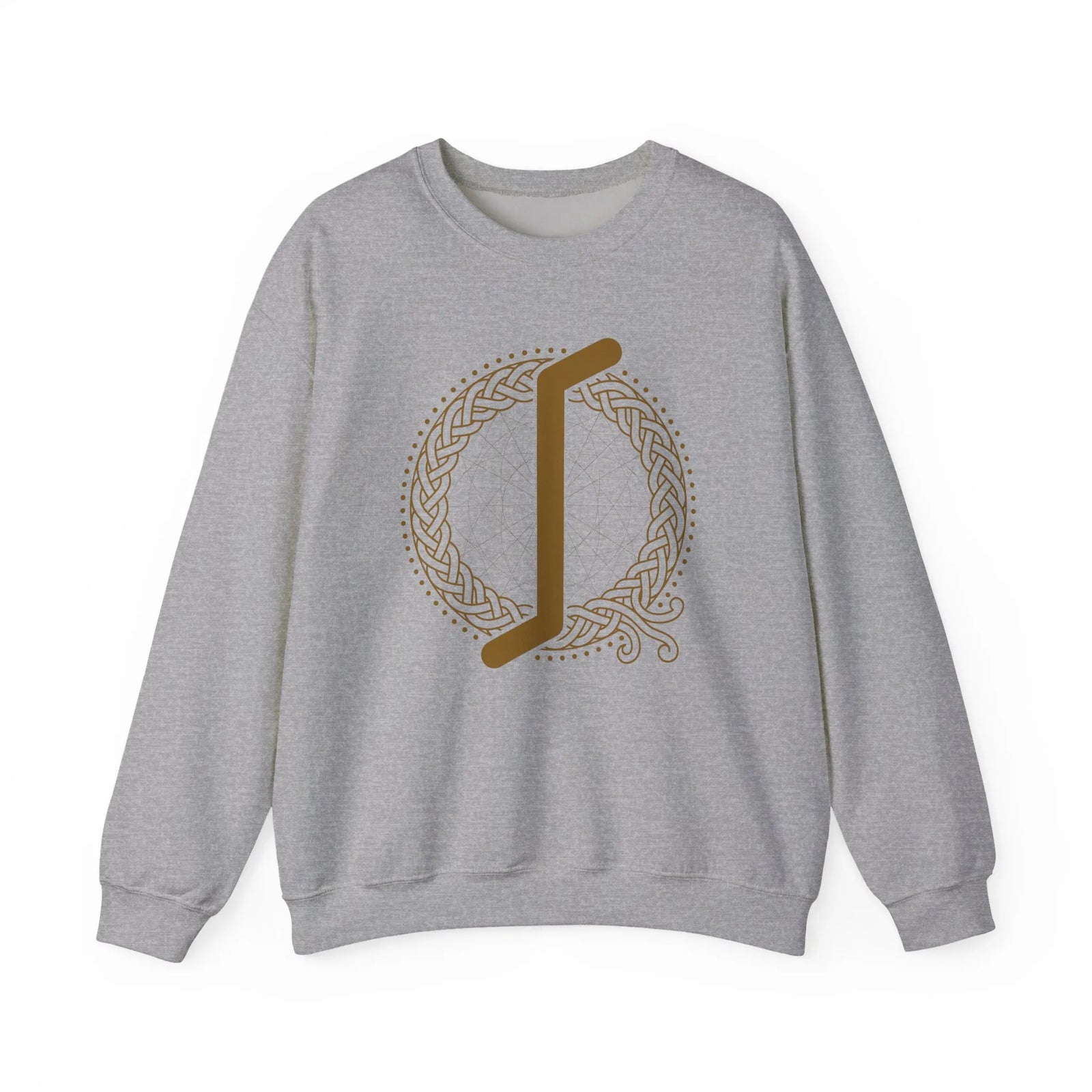 Eihwaz Yew Rune Symbol Sweatshirt - Heavy Blend Fleece Crewneck - Unisex Ash