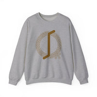 Eihwaz Yew Rune Symbol Sweatshirt - Heavy Blend Fleece Crewneck - Unisex Ash