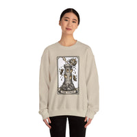 The Tower Tarot Card Sweatshirt - Heavy Blend Fleece Crewneck - Unisex White