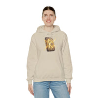 Raido Rune Journey Wheel Hoodie - Soft Cotton Blend Pullover Hooded - Unisex White
