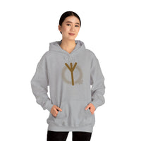 Elhaz Protection Rune Hoodie - Heavy Cotton Blend Fleece Pullover - Unisex White