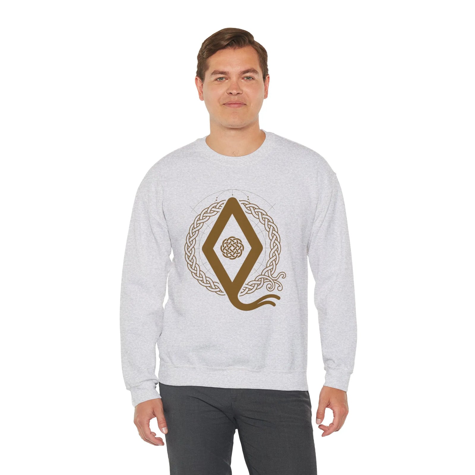 Ingwaz Rune Seed Potential Sweatshirt - Classic Fit Cotton-Poly Crewneck - Unisex White