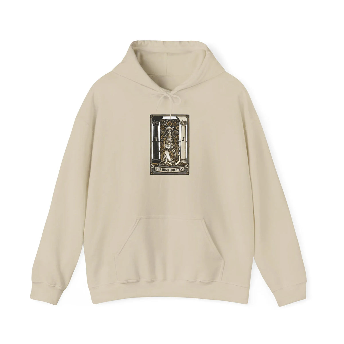 High Priestess Tarot Card Hoodie - Heavy Blend Fleece Pullover - Unisex White