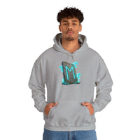 Norse Ehwaz Rune Spirit Horses Hoodie - Heavy Blend Fleece Pullover - Unisex White