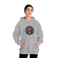 Alchemist Dog Sacred Geometry Hoodie - Midweight Cotton-Poly Pullover - Unisex White