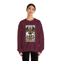 Devil Tarot Card Graphic Sweatshirt - Heavy Blend Fleece Crewneck - Unisex White