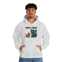 Boss Fight 8-Bit Pixel Gaming Dogs Hoodie - Medium Weight Cotton Blend Pullover - Unisex White
