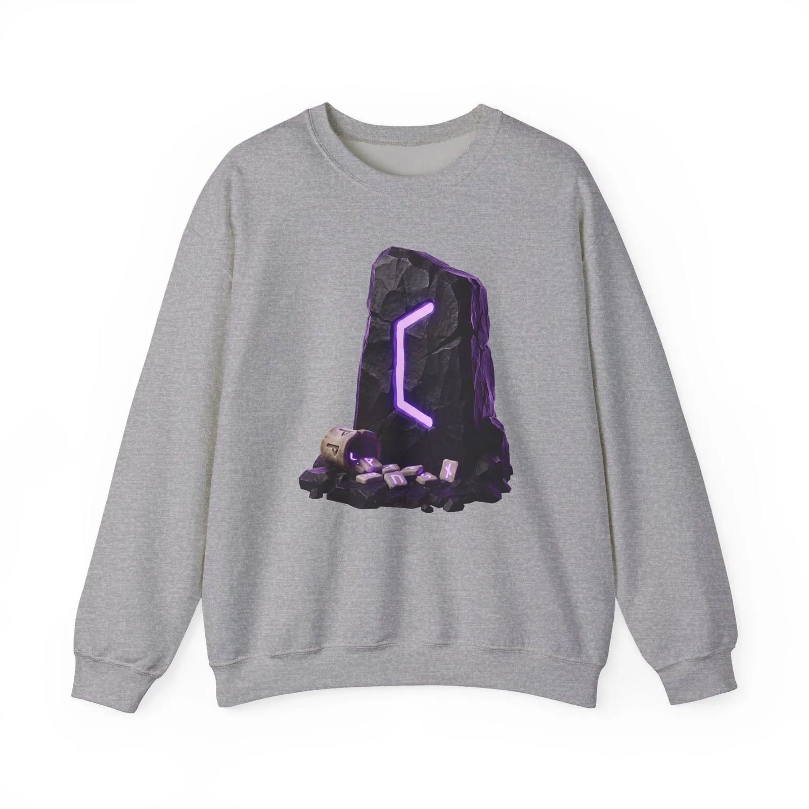 Perthro Rune Mystery Sweatshirt - Durable Cotton Poly Blend Crewneck - Unisex White