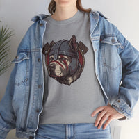 Viking Berserker Dog Warpaint T-Shirt - Heavy Cotton Classic Fit Tee - Unisex White