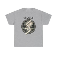 Sowulo Rune Sun & Sea Graphic T-Shirt - Heavy Cotton Classic Fit Tee - Unisex White