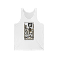 Death Tarot Card Graphic Tank Top - Lightweight Combed Cotton Jersey - Unisex Athletic Heather