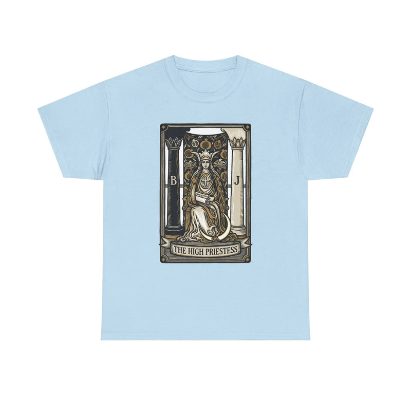 The High Priestess Tarot Card T-Shirt - Heavy Cotton Classic Fit Tee - Unisex White